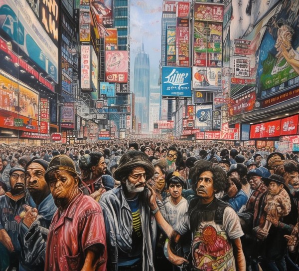 商人们在商业重镇中迷失自我