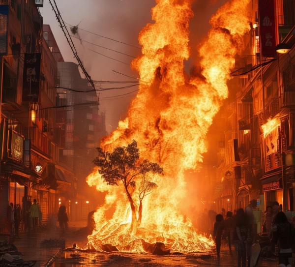 商贸城园区火灾，火球延续生命