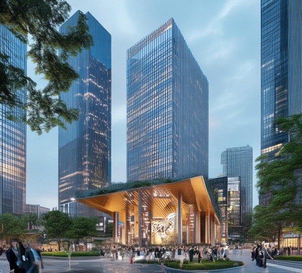 眉山现代商业广场，城市繁华与现代商业新高度