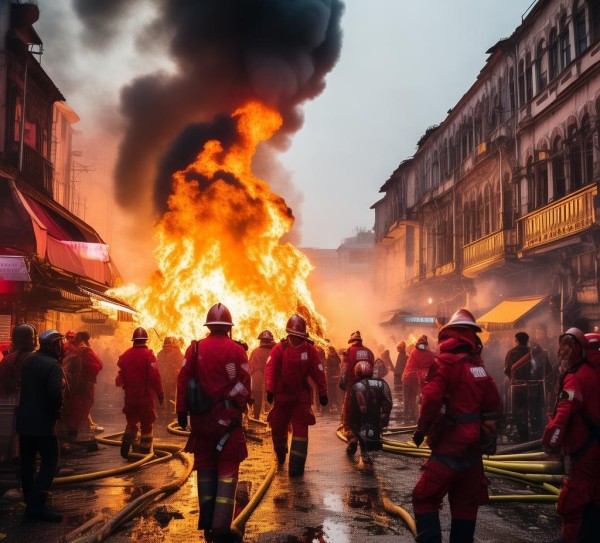 东升商贸城遇险，消防部门迅速反应，紧急时刻