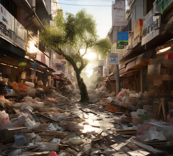 商贸街碰撞与希望的对比