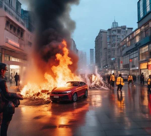 蓉运在行动·成都商贸城，汽车自燃案例