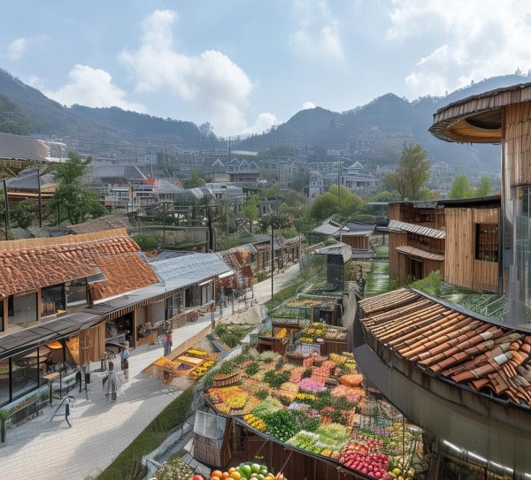 现代田园商贸中心，传统与现代的融合