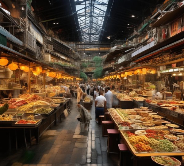 相辅相成的餐饮与商贸服务