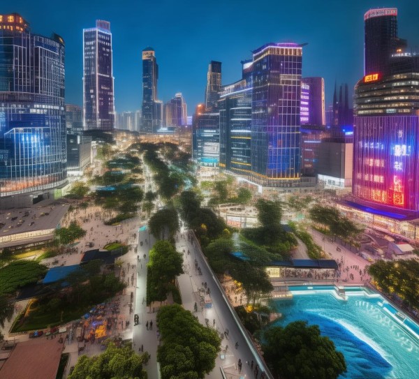 百亿商贸服务园，经济强市的商贸生态， prosperity at its peak