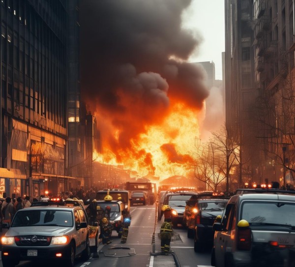 淮北东湖商贸城发生失火事件，引发城市危机，多方联动，需及时救援