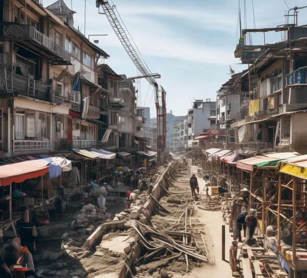 商贸街多条道路重点实施改造工程