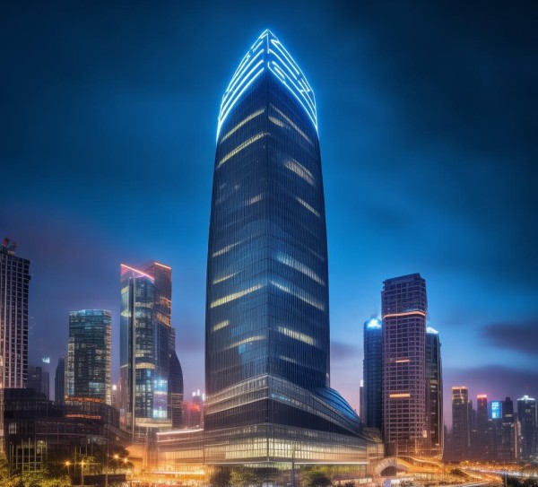 文冲商贸大厦，地标之光，经济之光