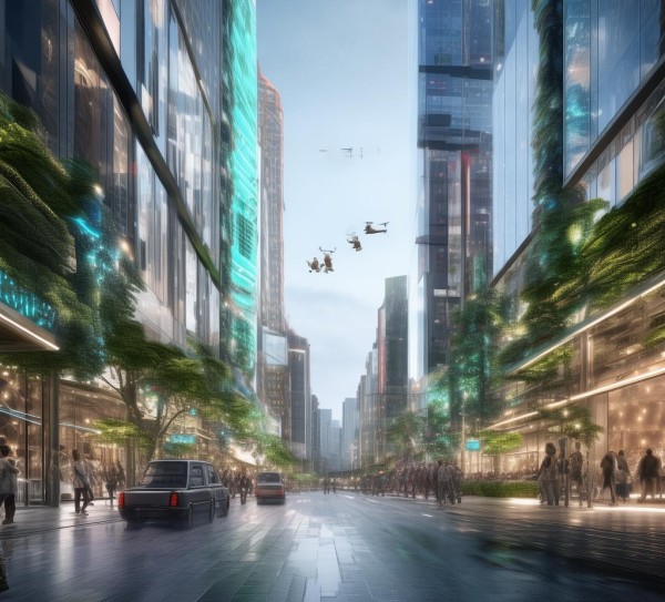 商业区，智慧与未来，设计创新的未来商业区