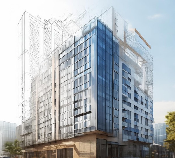 商贸大楼平面设计案例图，从设计到交付的全过程