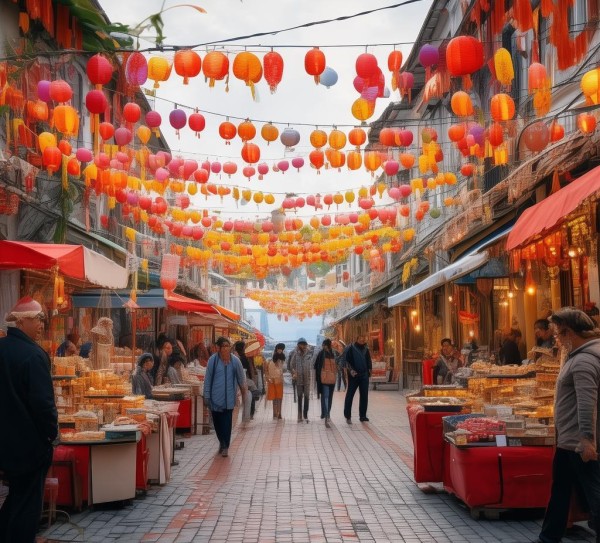 静海红街商贸广场，节日盛宴，活力与温情并存