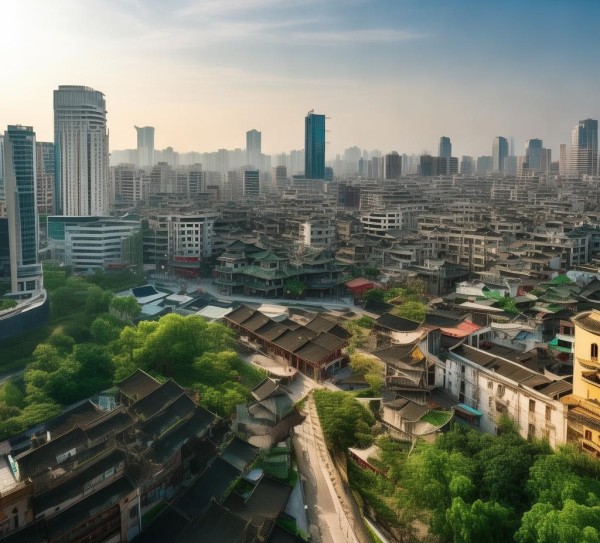 义乌商贸城边绿城，传统与现代的完美融合