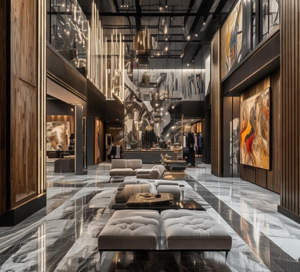 商贸城附近装修案例，优雅与深度，让商业空间更具时尚与艺术感